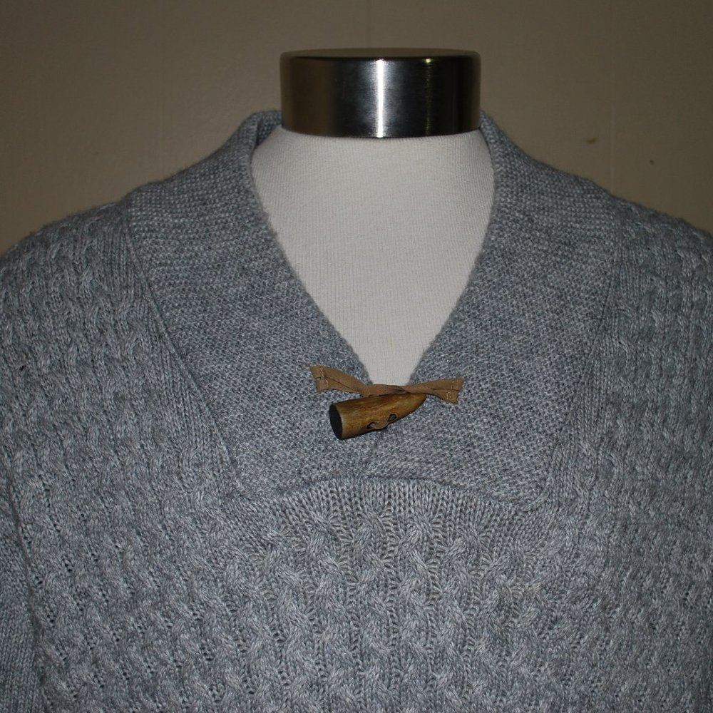 Orvis Sweater with suede shoulder patches.